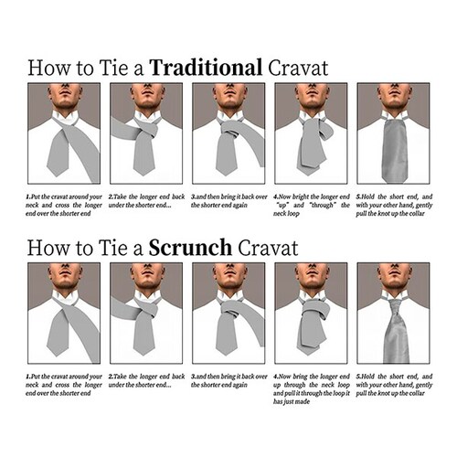 Corbata Ascot (tipo Gazné) con Pañuelo UNISEX Modelo AMIB-chAAPl