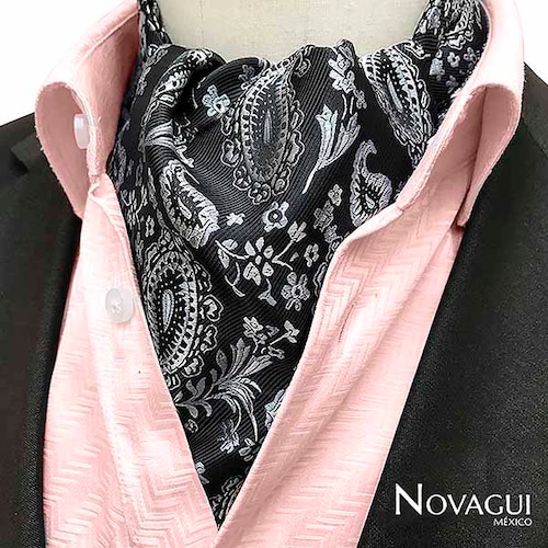 Corbata Ascot (tipo Gazné) con Pañuelo UNISEX Modelo AMIB-chNePl