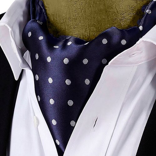 Corbata Ascot (tipo Gazné) con Pañuelo UNISEX Modelo PLKDT-AzPl