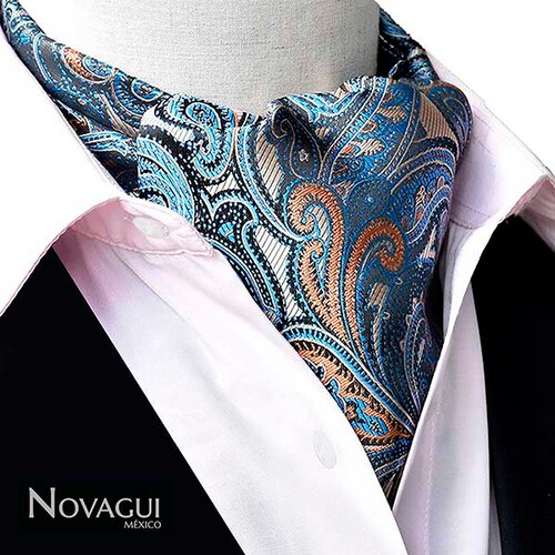 Corbata Ascot (tipo Gazné) con Pañuelo UNISEX Modelo FLRL-gADCNa