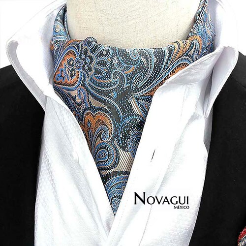 Corbata Ascot (tipo Gazné) con Pañuelo UNISEX Modelo FLRL-gADCNa