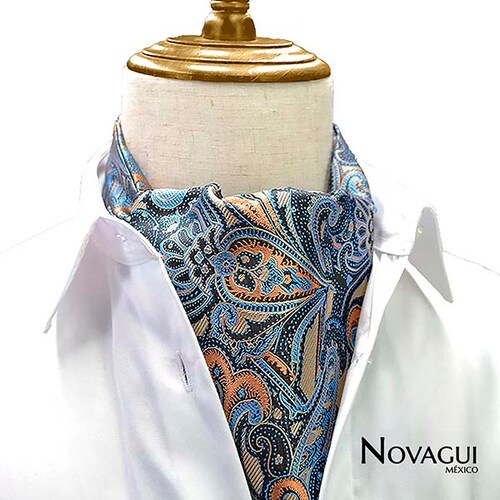 Corbata Ascot (tipo Gazné) con Pañuelo UNISEX Modelo FLRL-gADCNa
