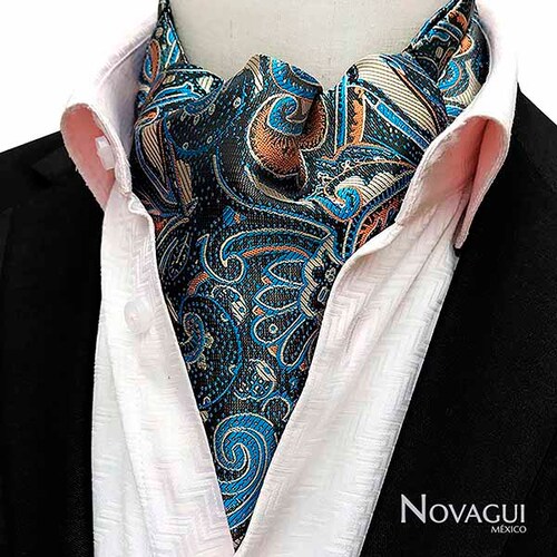Corbata Ascot (tipo Gazné) con Pañuelo UNISEX Modelo FLRL-gADCNa