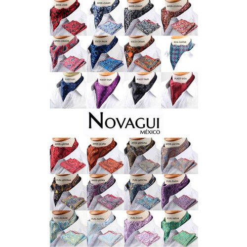 Corbata Ascot (tipo Gazné) con Pañuelo UNISEX Modelo FLRL-gADCNa