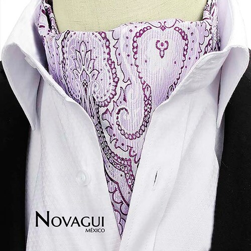 Corbata Ascot (tipo Gazné) con Pañuelo UNISEX Modelo FLRL-PuViPl