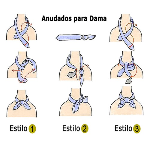 Corbata Ascot (tipo Gazné) con Pañuelo UNISEX Modelo FLRL-AzPlDo