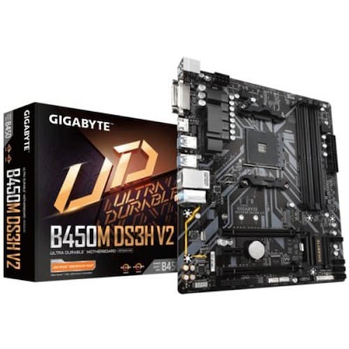 Motherboard GIGABYTE B450M-DS3H V2, DDR4, AMD, Socket AM4, Micro ATX