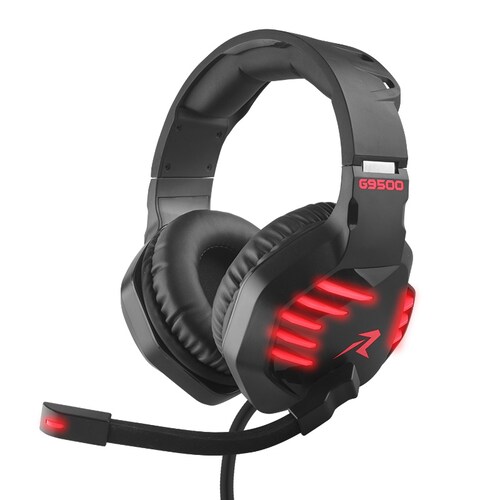 Redlemon Audífonos Gamer con Sonido HD 360 y Luz LED, Micrófono Flexible, Cable Auxiliar 3.5 mm, Control de Audio, Cable de Nylon Trenzado Ultra Resistente de 2m, Compatibilidad Universal, Mod. G9500