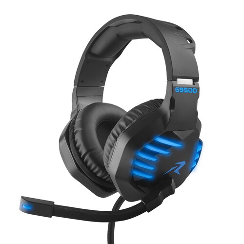 Redlemon Audífonos Gamer con Sonido HD 360 y Luz LED, Micrófono Flexible, Cable Auxiliar 3.5 mm, Control de Audio, Cable de Nylon Trenzado Ultra Resistente de 2m, Compatibilidad Universal, Mod. G9500