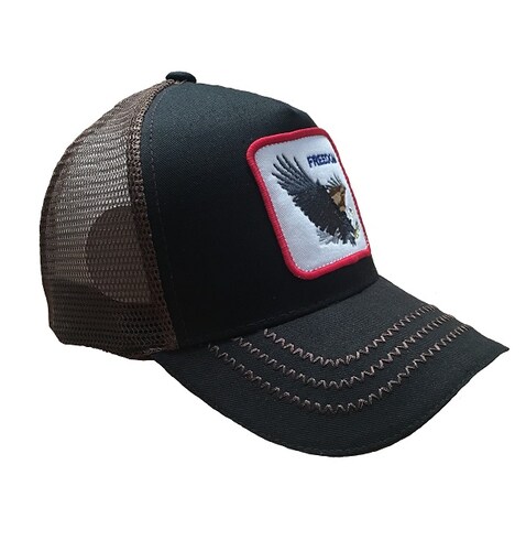 GORRA ANIMAL AGUILA TRUCKER NEGRA/CAFE