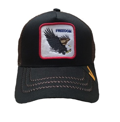 GORRA ANIMAL AGUILA TRUCKER NEGRA/CAFE