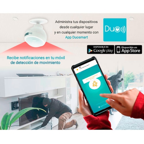 Wi-Fi PIR, Sensor de Movimiento WiFi Duosmart para aplicaciones de automatización compatible con Amazon Alexa, Google H