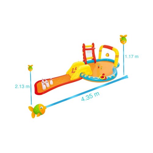 Centro de Juegos Parque Acuático Inflable Infantil Con Bolos De Boliche  435 x 213 x 117cm