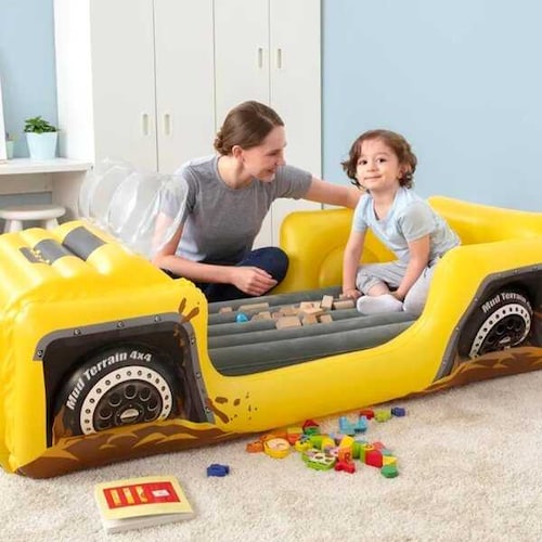 Cama Colchón Individual Inflable en Forma de Carro Infantil para Niños 138 x 62 CM