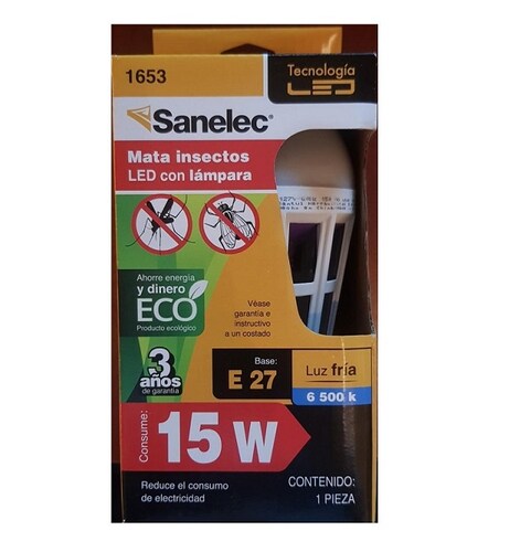 Mata Insectos Foco Led Sanelec 1653 Luz Fria 6500 K