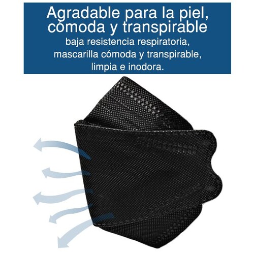 20 piezas kf94 kn95 3D negro estilo coreano certificado GB2626-2006 en empaque individual herméticamente sellado 95% filtración 