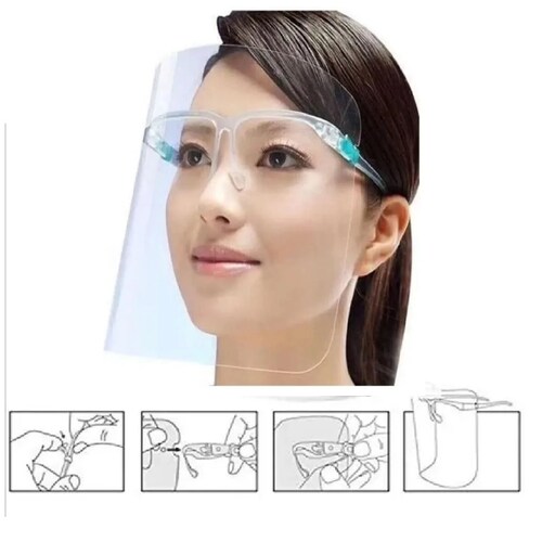 Careta Protectora Facial Lentes Certificado 10pz