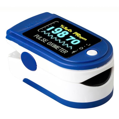 Oxímetro de pulso portátil pantalla OLED (Azul) Hospitalario, Hogar y Deportivo