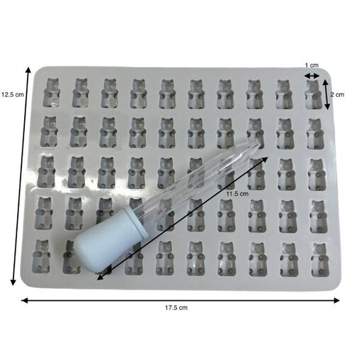 Moldes Silicona Silicon Chocolates Gomitas Ositos - Gotero GRIS