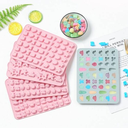 Moldes Silicona Silicon Chocolates Gomitas Animalitos Gotero GRIS