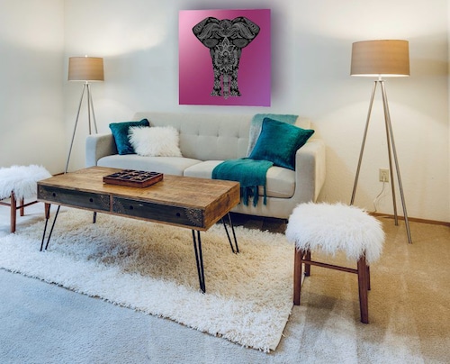 Cuadro Decorativo Canvas Elefante Mandala
