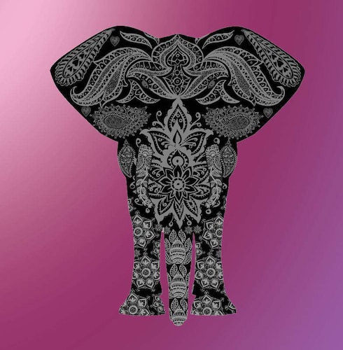 Cuadro Decorativo Canvas Elefante Mandala