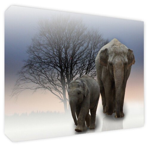 Cuadro Decorativo Canvas Elefantes
