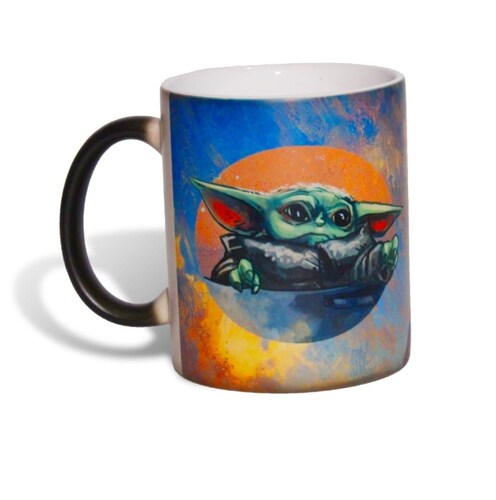 Taza Mágica Color 12oz Baby Yoda Mandalorian P/ Regalo By Pd