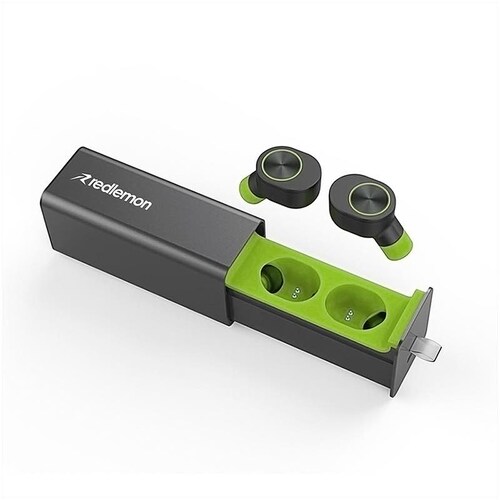 Redlemon Audífonos Inalámbricos Bluetooth True Wireless Stereo con Base de Carga, Sonido HD, Aislante de Ruido Exterior, Manos Libres, Batería de Larga Duración, Compatibles con iOS y Android