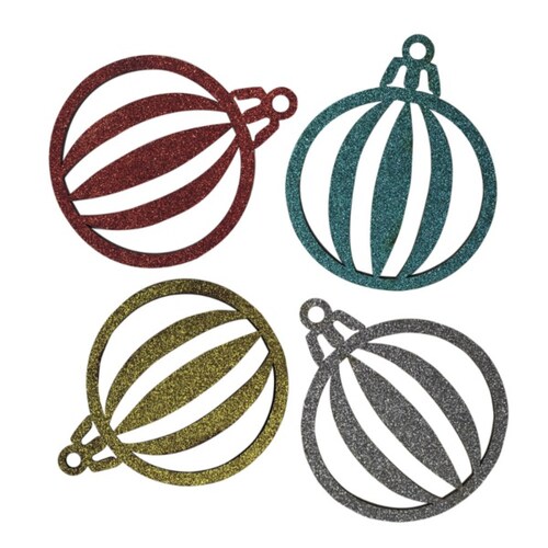 12 esferas Navideñas Mdf Diferentes Estilos Colores Para Arbol o Chimenea 8"