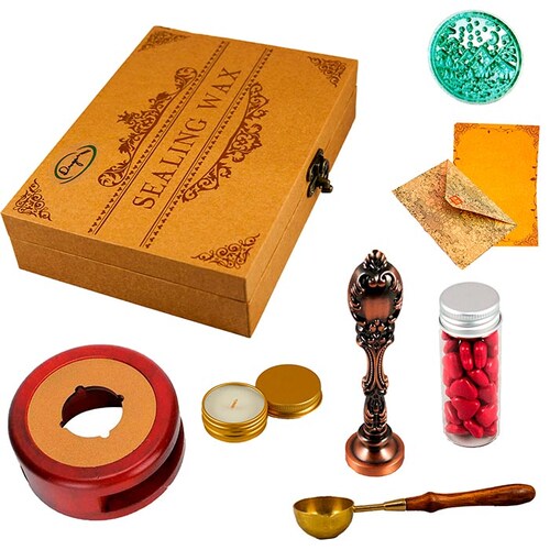Juego de sellos de carta, Dangma, cera lacre estilo antiguo europeo Marron
