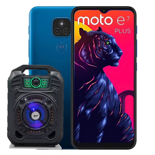 Moto E7 Plus 64GB/4GB - AZUL + Bocina