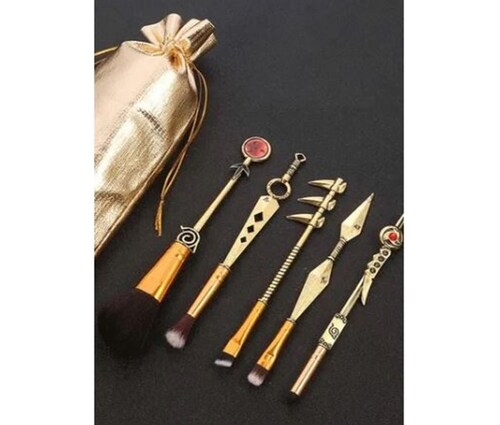 Set De 5 Brochas Profesionales Anime Naruto Metálicas