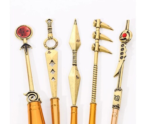 Set De 5 Brochas Profesionales Anime Naruto Metálicas