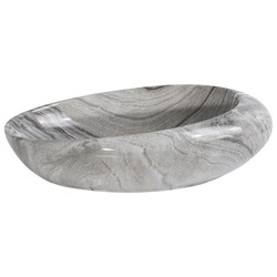 Lavabo Cerámico para Baño NA -GR, acabado marmoleado brillante en tono gris. De sobreponer, con diseño europeo ideal para todo tipo de baños. Dimensiones 50.0 x 33.0 x 12.0 cms. (base x altura x profundidad)
