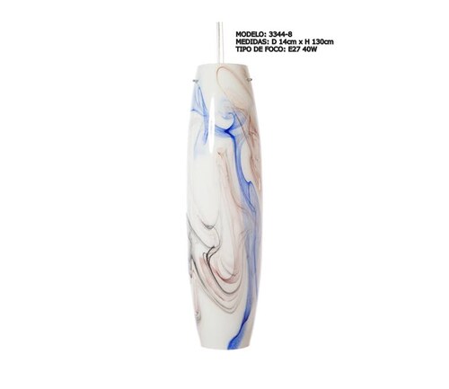 Lampara colgante Campana 1 Luz 3344-8 Blanco 14x13 cm