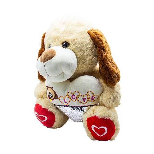 Perro De Peluche De San Valentín Suave Con Corazón 40 Cm
