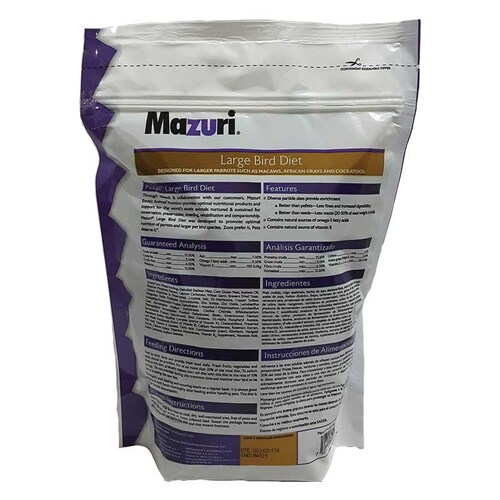Mazuri Large Bird Diet Alimento Loro Guacamaya 650 Grs