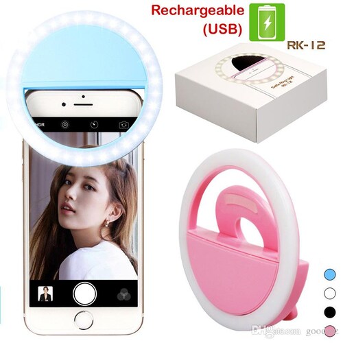 Aro De Luz Led Para Selfie Ring Light Con Celular Clip 