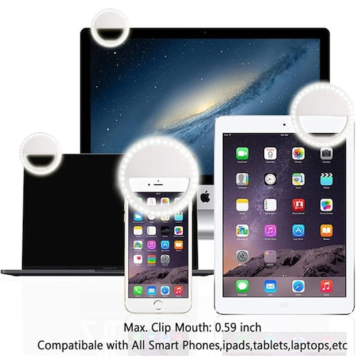 Aro De Luz Led Para Selfie Ring Light Con Celular Clip 