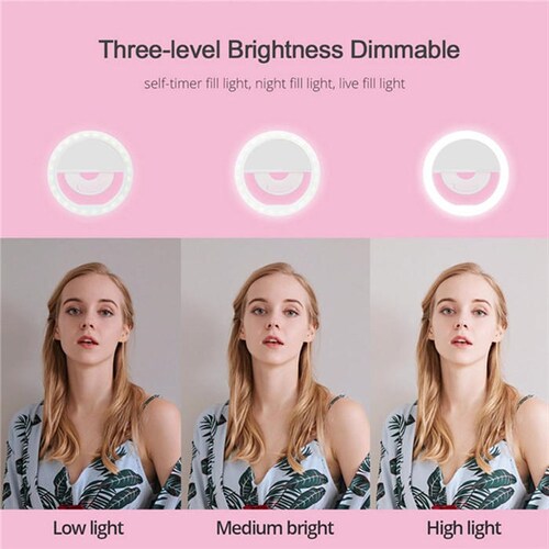Aro De Luz Led Para Selfie Ring Light Con Celular Clip 