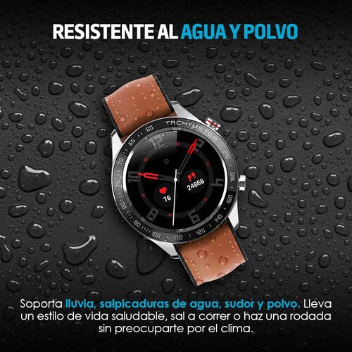 Redlemon Smartwatch Pro Reloj Inteligente con Pantalla Táctil, Monitor de Ritmo Cardiaco, Podómetro, Resistente al Agua, Notificaciones de Mensajería, Redes y Llamadas. Incluye 2 Correas, Mod. W60