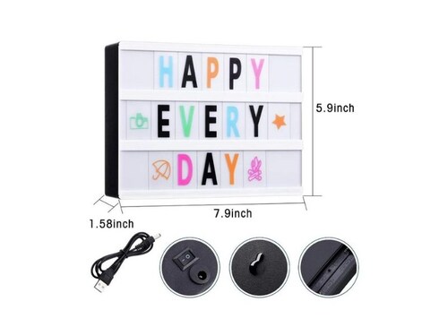 Letrero Luminoso Mini Cinema Light Box Led Cine Portatil