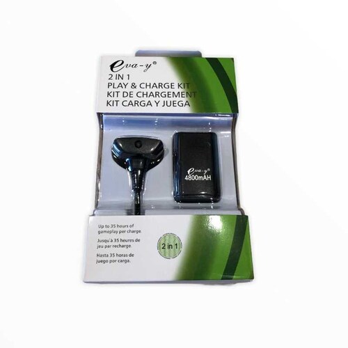Batería recargable Xbox 360 Gadgets & fun  Pila recargable para Xbox 360 kit carga y juega 