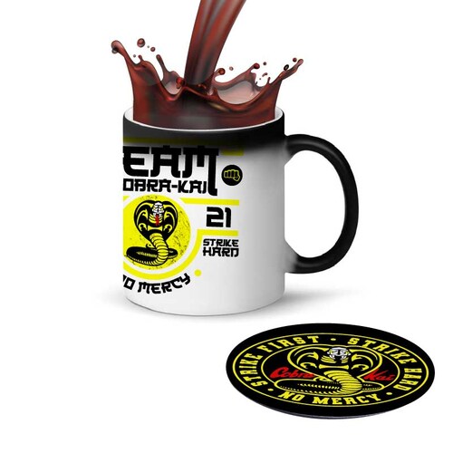 COBRA KAI, SET DE 2 TAZAS MAGICAS 11OZ DISEÑO TEAM LARUSSO, TEAM COBRA KAI