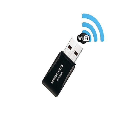 Tarjeta Red Wifi USB PC LAP Adadptador Mini USB 2.0 MERCUSYS MW300UM, Negro, 300 Mbit/s