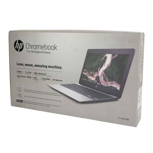 Laptop Hp Chromebook Celeron N3060 4gb Ram 16 eMMc 11-V031 Chrome Os  EQUIPO REACONDICIONADO CLASE A 