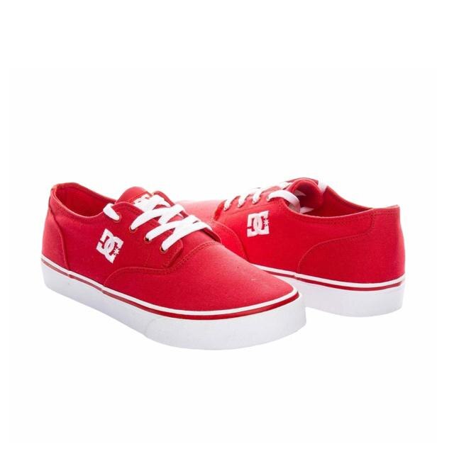 TENIS DC HOMBRE ROJO LONA CASUALES MODA