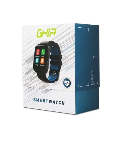 GHIA SMART WATCH PANTALLA TOUCH BT IOS ANDROID NEGRO AZUL