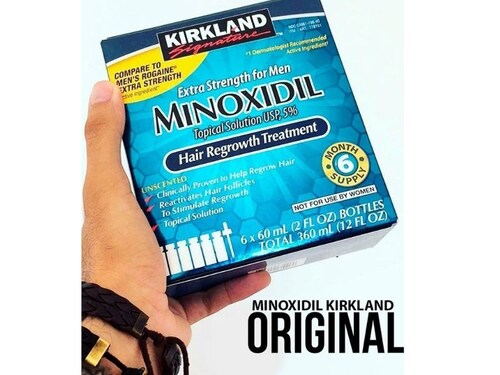 Minoxidil 5% Kirkland Tratamiento Cabello y Barba 60ML 6 Pack para 6 meses